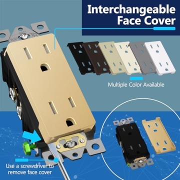 LIDER Gold Matte Finish Decorator Receptacle for Home