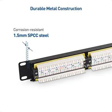 Cable Matters [UL Listed] Rackmount or Wall Mount 1U 10Gbps 24 Port Cat6 Network Patch Panel (19-inch Cat6 Patch Panel / RJ45 Patch Panel) for 10 Gigabit Network, 110 or Krone Impact Tools Compatible