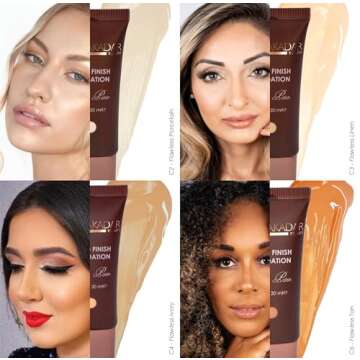 Manna Kadar Beauty C3 Flawless Linen Photo Finish Foundation - Long Lasting, Medium to Full Coverage...