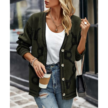 Shop PRETTYGARDEN Women's Chunky Knit Cardigans