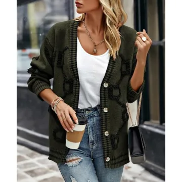 Shop PRETTYGARDEN Women's Chunky Knit Cardigans