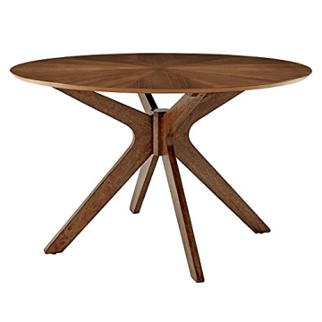 Modway Crossroads 47" Round Walnut Dining Table for Every Occasion