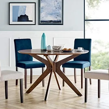 Modway Crossroads 47" Round Walnut Dining Table for Every Occasion