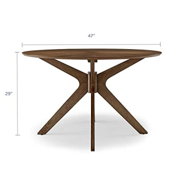 Modway Crossroads 47" Round Walnut Dining Table for Every Occasion