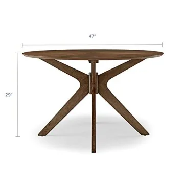 Modway Crossroads 47" Round Walnut Dining Table for Every Occasion