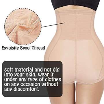 BRABIC Women High Waist Control Panties Postpartum Belly Girdle Slimming Underwear Butt Lifter Shapewear (Beige, L (waist 28.3"-31.5"))