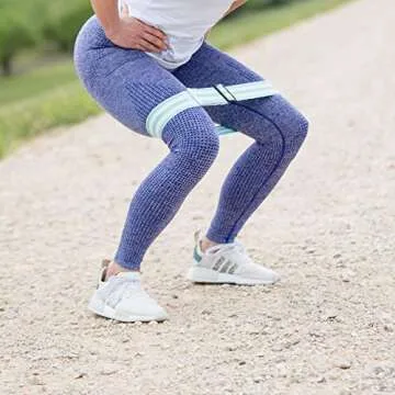 Fabric Mini Bands by DYNAPRO - High Performance, No Rubber Contact, No Roll, No Slip Resistance Bands aka Hip Bands (Adjustable Mint, Light)