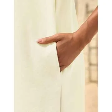 Cicy Bell Womens Summer Mini Dress Cap Sleeve Collared V Neck Casual Ribbed A Line Tunic Shirt Dresses White