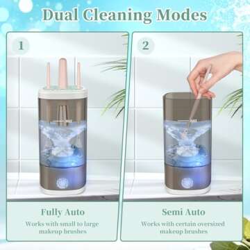 Tpsofy Electric Makeup Brush Cleaner Machine, Ultimate Efficient Automatic Cleaner for All Types of Makeup Brushes- Black