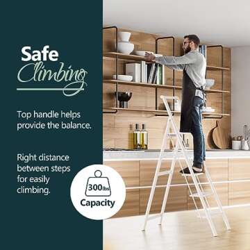 WOA WOA Lightweight 5 Step Ladder - Foldable & Safe