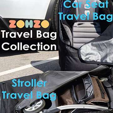 Zohzo Stroller Travel Bag for Standard or Double/Dual Strollers