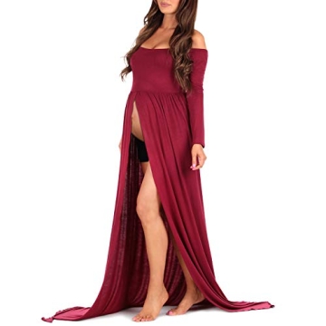 Maternity Off Shoulder Gown Ideal for Photoshoots