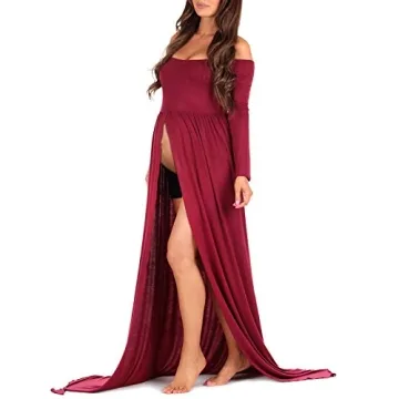 Maternity Off Shoulder Gown Ideal for Photoshoots