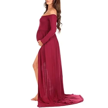 Maternity Off Shoulder Gown Ideal for Photoshoots