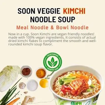 Soon Ramyun Kimchi Vegan Ramen Noodles - 6 Pack