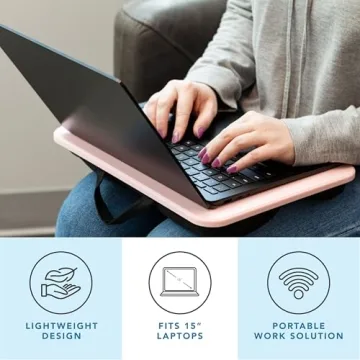 LAPGEAR Compact Lap Desk Rose Quartz Perfect for Laptops