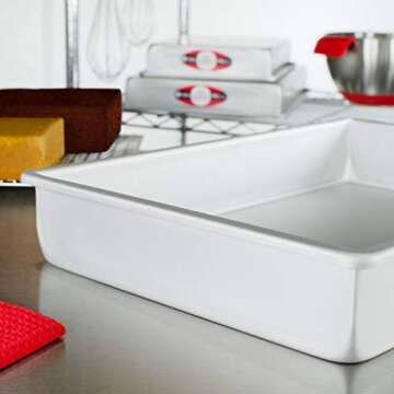 Fat Daddio's Anodized Aluminum 3-Tiered Odd Sheet Cake Pan Set, 3 Inch Deep