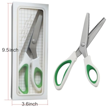 JISTL Green Pinking Shears with Comfort Grip for Crafts