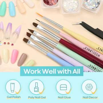 Modelones Nail Art Brushes Set for Creative Designs