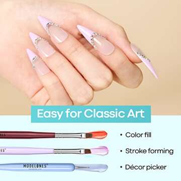 Modelones Nail Art Brushes Set for Creative Designs