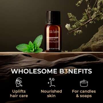 Gya Labs Peppermint Essential Oil for Diffuser & Hair - Natural Peppermint Mint Oil for Skin Face Body Self-Care - Cooling Minty Scent for Aromatherapy & Candle Making - 100% Natural (0.34 Fl Oz)
