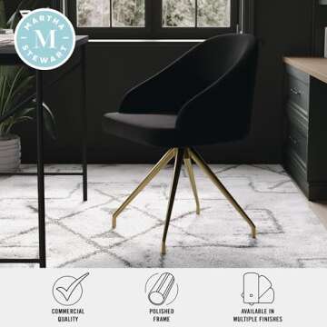 Martha Stewart Sora Velvet Swivel Task Chair for Home Office