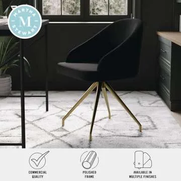 Martha Stewart Sora Velvet Swivel Task Chair for Home Office