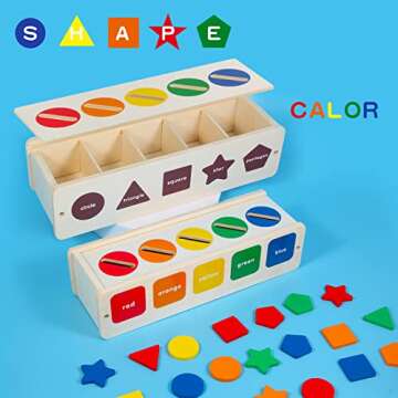 Montessori Toys - Color&Shape Sorting Learning Matching Box for Baby Toddlers 1-3 Year Old, by LEPANDA