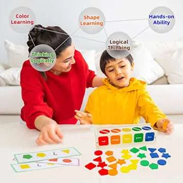 Montessori Toys - Color&Shape Sorting Learning Matching Box for Baby Toddlers 1-3 Year Old, by LEPANDA