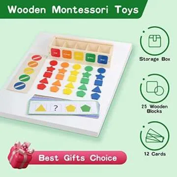Montessori Toys - Color&Shape Sorting Learning Matching Box for Baby Toddlers 1-3 Year Old, by LEPANDA