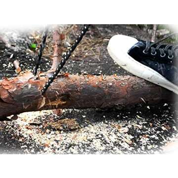 Pocket Chainsaw with Paracord Handle Emergency Outdoor Survival Gear Folding Chain Hand Saw with Carry Pouch for Camping, Hunting, Tree Cutting, Hiking, Backpacking (24inch-11teeth)