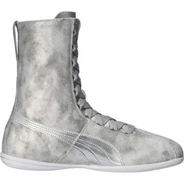 PUMA Women's Eskiva High Metallic Silver Athletic Shoe