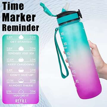 CUA 32 oz Water Bottle - Time Markers for Daily Hydration!