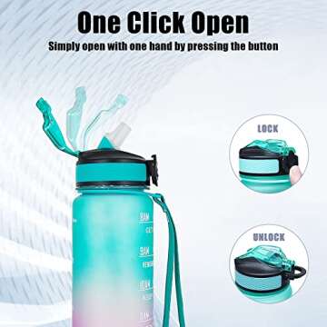 CUA 32 oz Water Bottle - Time Markers for Daily Hydration!