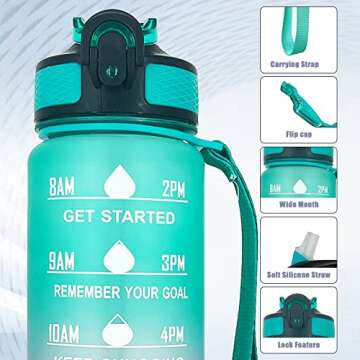 CUA 32 oz Water Bottle - Time Markers for Daily Hydration!