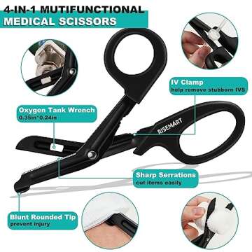 Trauma Shears - Medical Scissors Bandage Scissors for Nurses, 7.5" Fluoride Coated Non-stick Blades Stainless Steel Nursing scissors for Doctor, Nurses, Nursing Students,EMT,EMS,First Aid - Black
