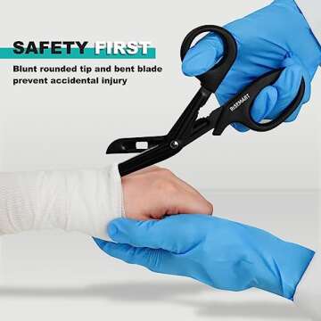 Trauma Shears - Medical Scissors Bandage Scissors for Nurses, 7.5" Fluoride Coated Non-stick Blades Stainless Steel Nursing scissors for Doctor, Nurses, Nursing Students,EMT,EMS,First Aid - Black