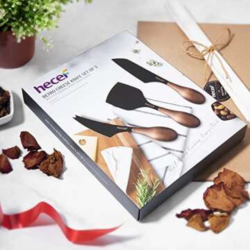 Hecef Cheese Knife Set of 3 for Elegant Cheese Serving