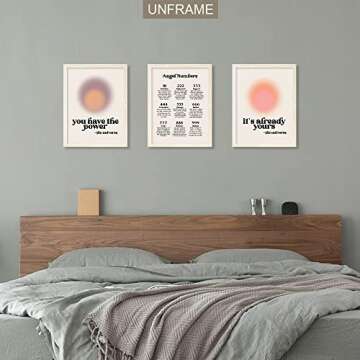 ADILAIDUN 3 Pieces Angel Number Posters for Room Aesthetic Aura Poster Spiritual Vibrant Affirmation Wall Art Energy Number Manifestation Gradient Art Trendy Decor Colorful Print 12x16in Unframed
