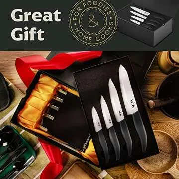 Vos Bread Knife-Serrated Blade Includes Protective Sheath Elegant Box, 8 Inch, Red