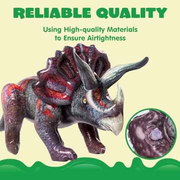 JOYIN Inflatable Triceratops 43" for Kids' Birthday Parties