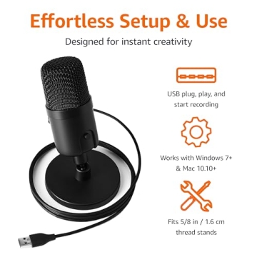 Amazon Basics USB Condenser Microphone for PC Streaming