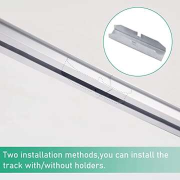 Ceiling Curtain Track, Room Divider Curtain Rod, Curtain Track Ceiling Mount, Comes with Track, Roller Hooks, Installation Hardware, for 12ft - 18ft (White)