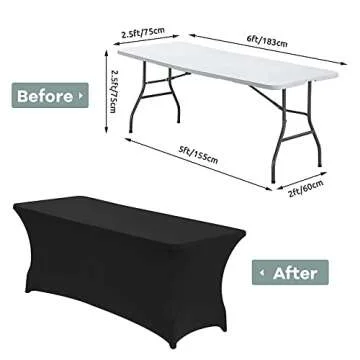 CWK 6FT Stretch Spandex Table Cover - Perfect for Events