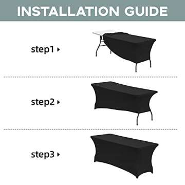 CWK 6FT Stretch Spandex Table Cover - Perfect for Events