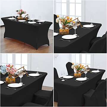 CWK 6FT Stretch Spandex Table Cover - Perfect for Events