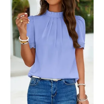 BTFBM Dressy Casual Blouse for Women - Elegant Summer Tops