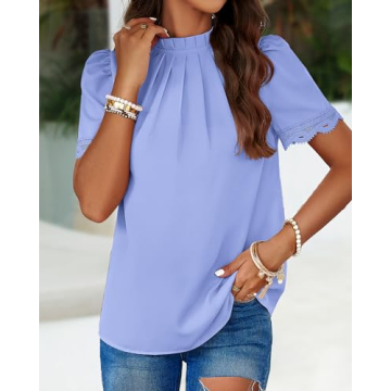 BTFBM Dressy Casual Blouse for Women - Elegant Summer Tops