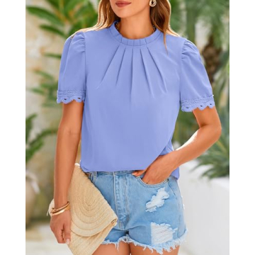 BTFBM Dressy Casual Blouse for Women - Elegant Summer Tops