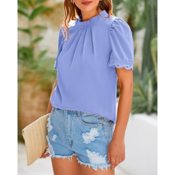 BTFBM Dressy Casual Blouse for Women - Elegant Summer Tops
